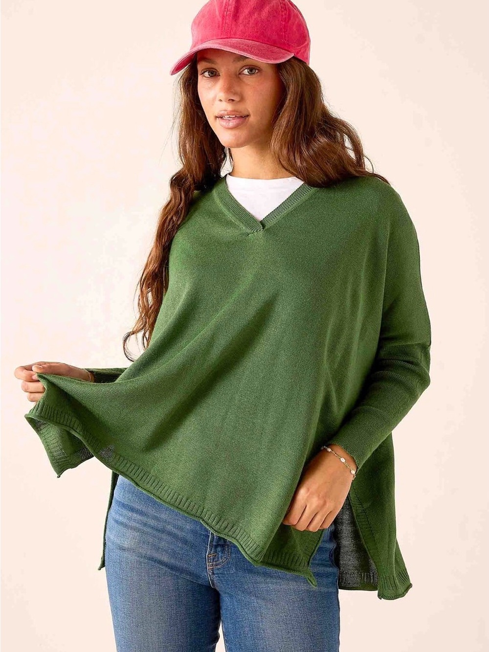 MERSEA Catalina V-Neck Green Sweater OS